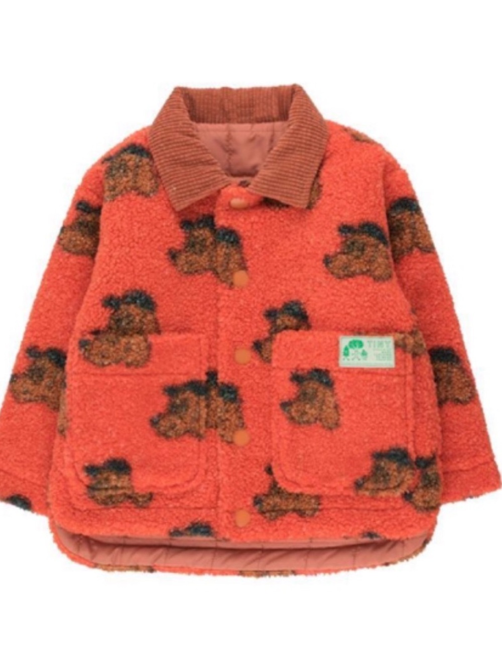 Tinycottons Red Teddy Sherpa Jacket for Kids